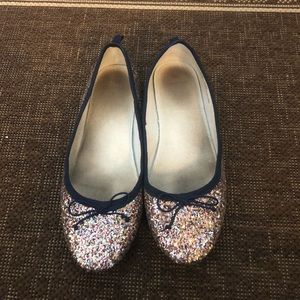 Girls CrewCuts Glitter Ballet Flats